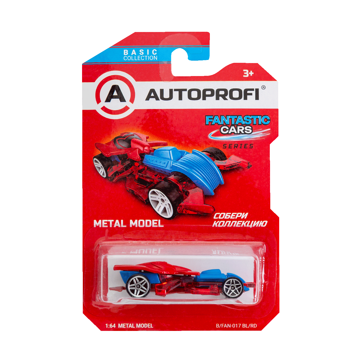 Коллекционная машинка 1:64 BASIC, B/FAN-017 BL/RD